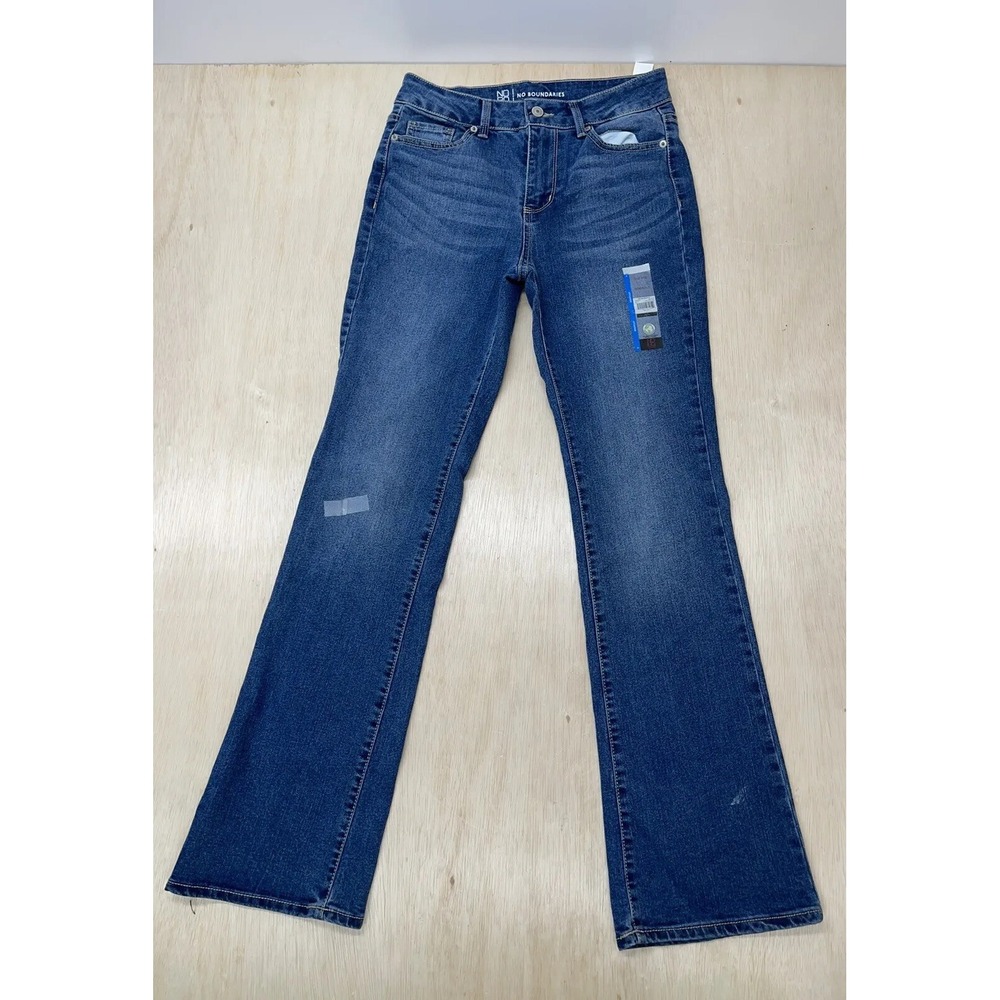 No Boundaries Womens Boot Cut Jeans Blue  Dark Wash Denim‎ Zise 9 Approx 28x30.5